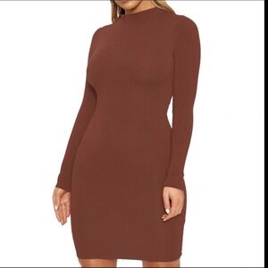 Naked wardrobe sculpted mini dress